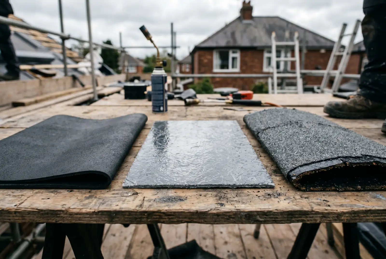 EPDM, GRP and felt flat roofing materials compared