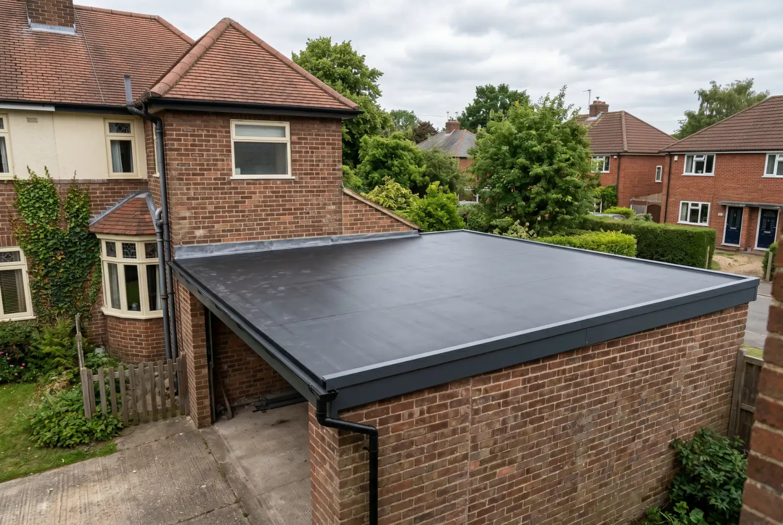 New EPDM flat roof installed on a garage in Oxford
