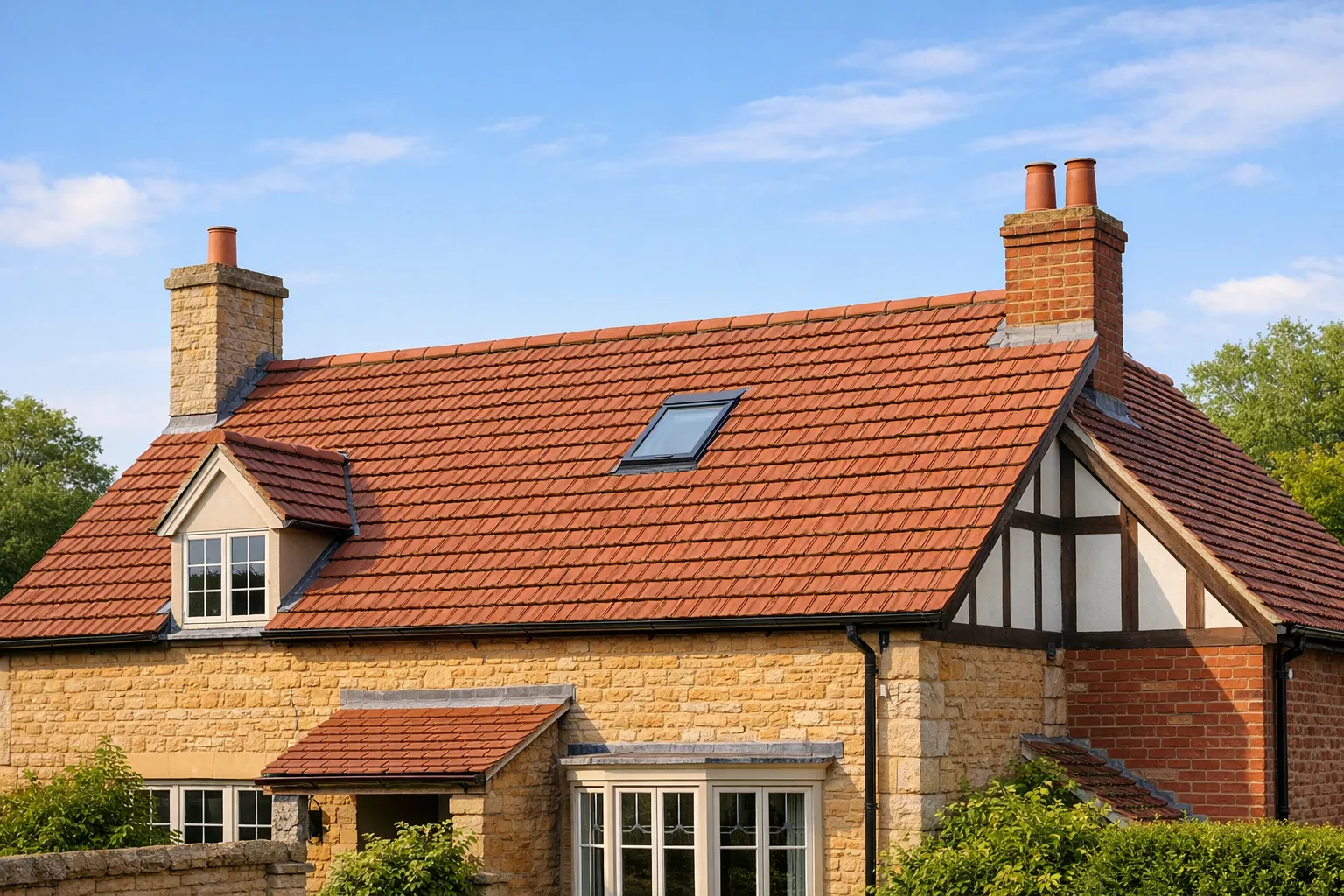 Rooftops in Marston, Oxford, near the River Cherwell