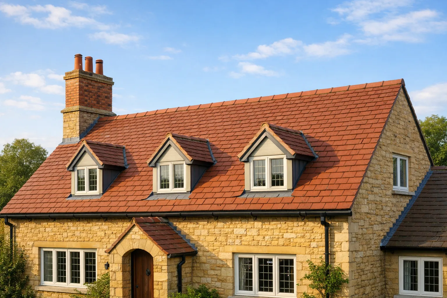 Repair work on a period cottage roof in North Oxford